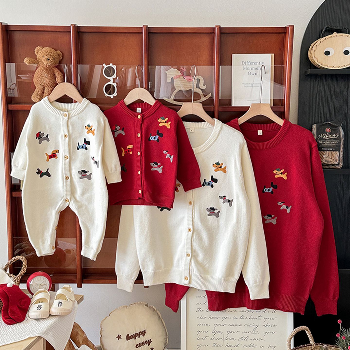 Family Cartoon Knitted Sweaters