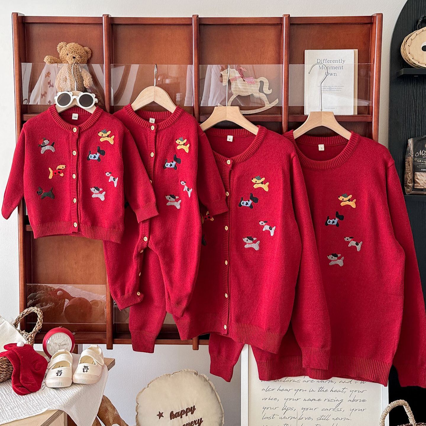 Family Cartoon Knitted Sweaters