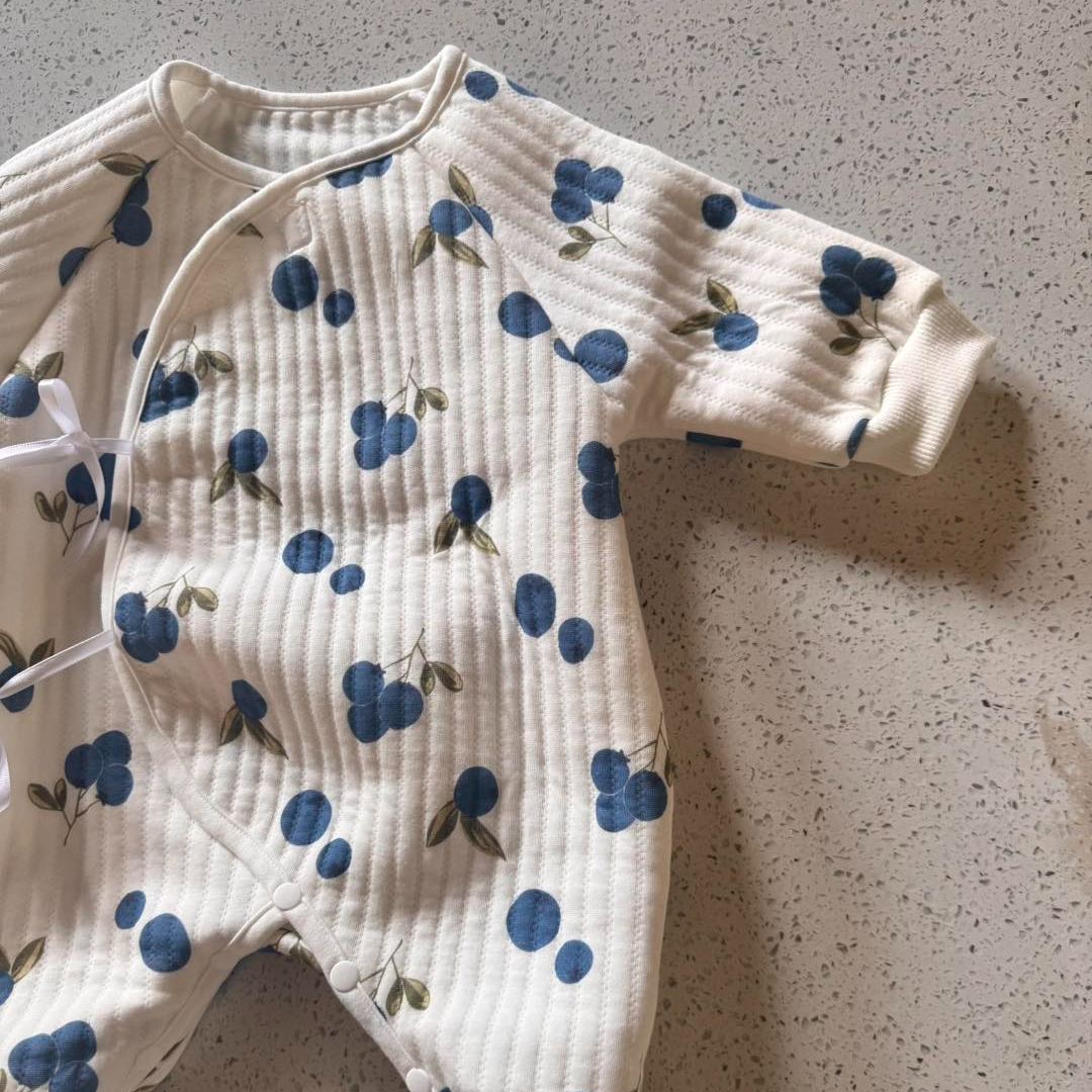 Baby Newborn Blueberry Kimono Romper