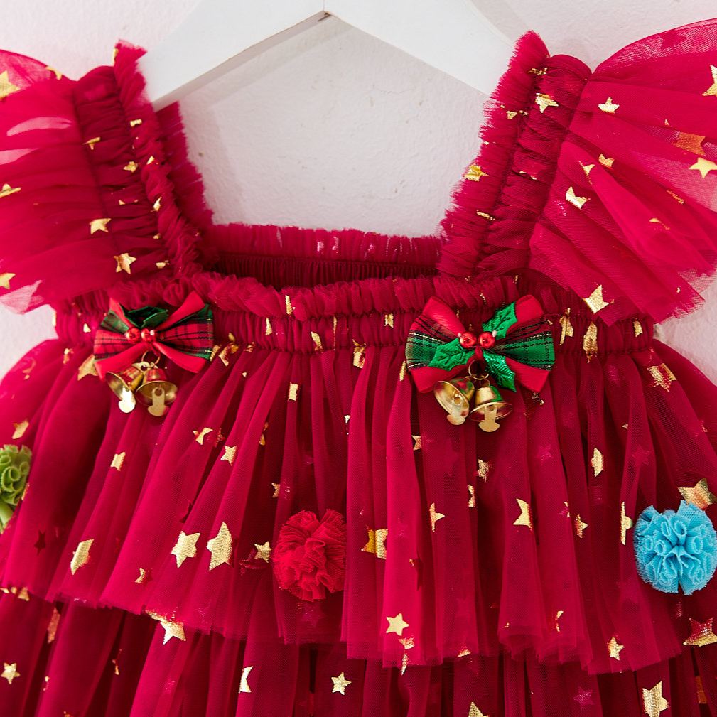 Baby Toddler Girl Bow Sequins Mesh Dress