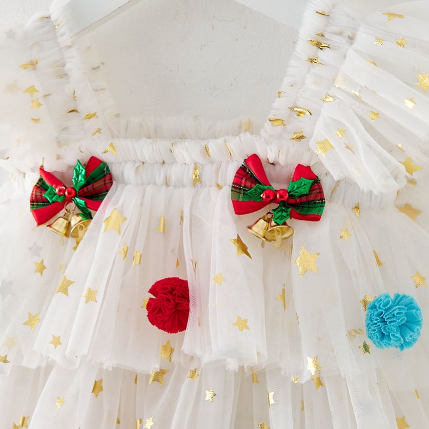 Baby Toddler Girl Bow Sequins Mesh Dress