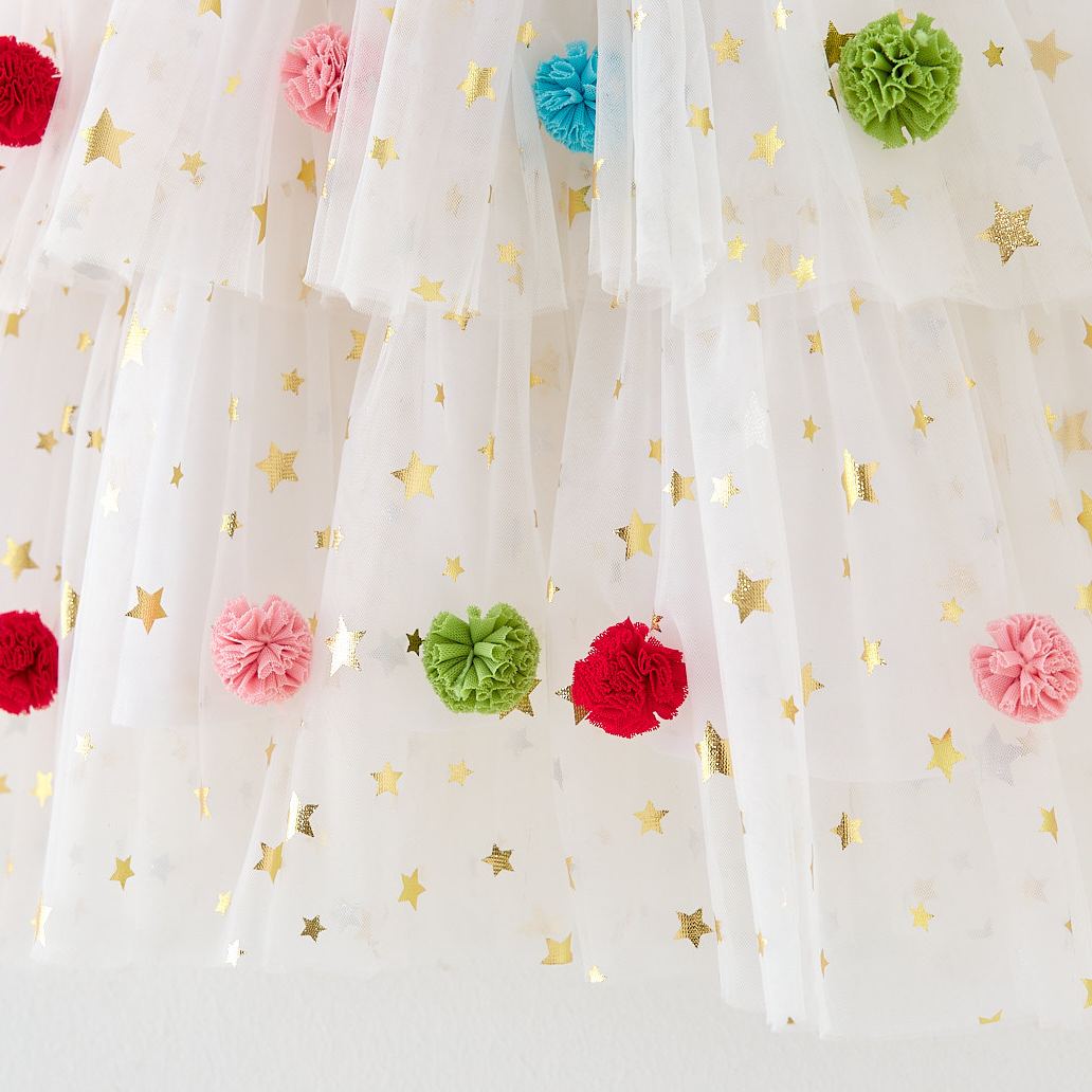 Baby Toddler Girl Bow Sequins Mesh Dress