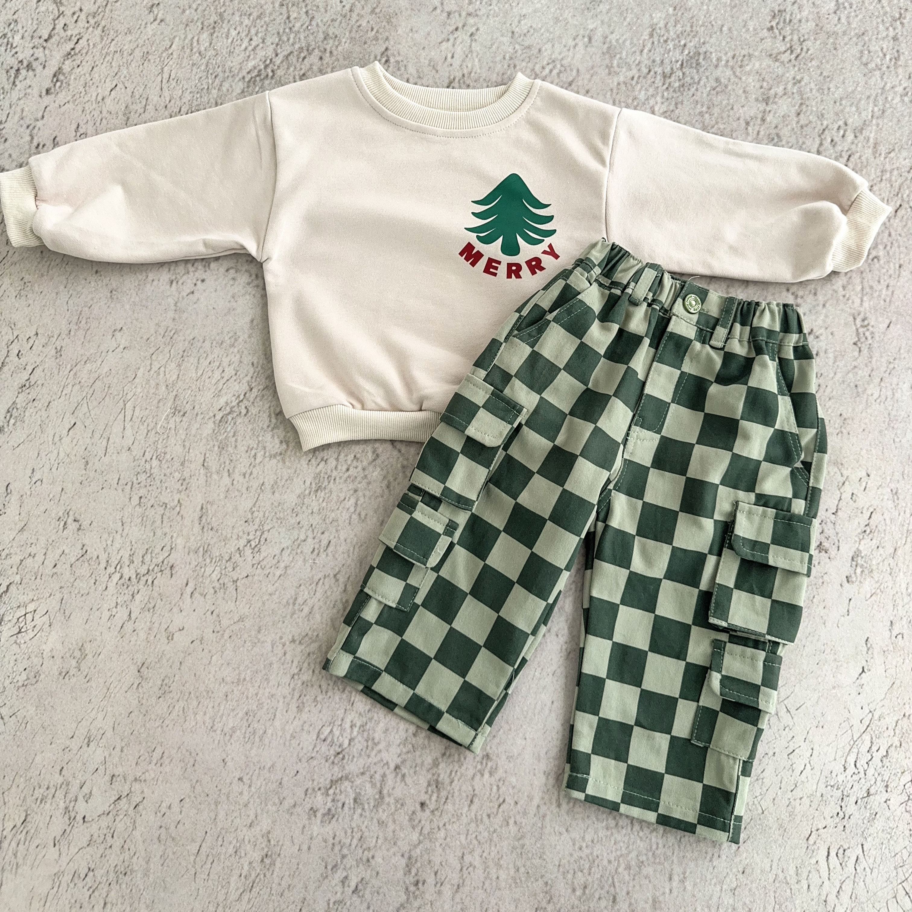 Baby & Kids Checkerboard Multiple Pockets Pants