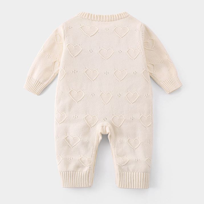 Baby Heart-shaped Solid Color Romper