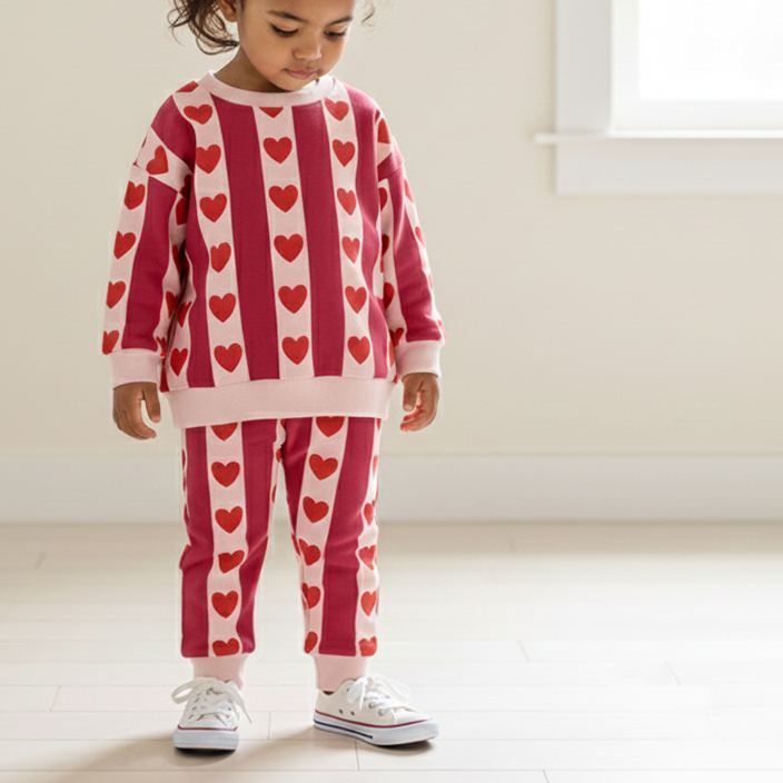 Baby Toddler Heart Stripe 2-Piece Set
