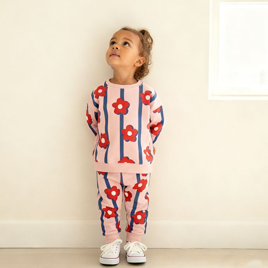 Baby Toddler Flowers Stripe  2-Piece Set