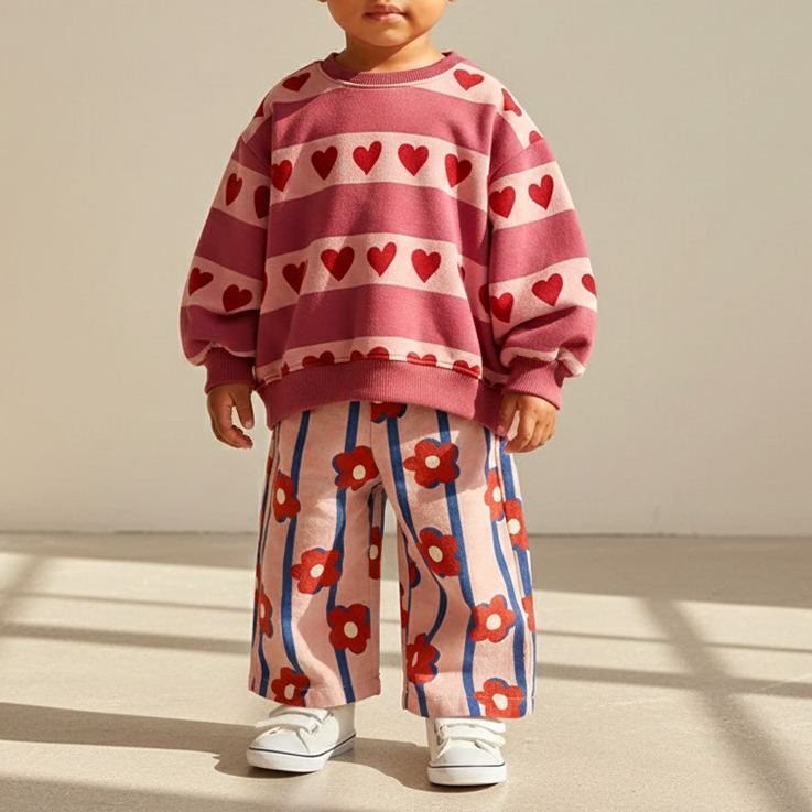Baby & Kids Flroals Stripe Pattern Pants