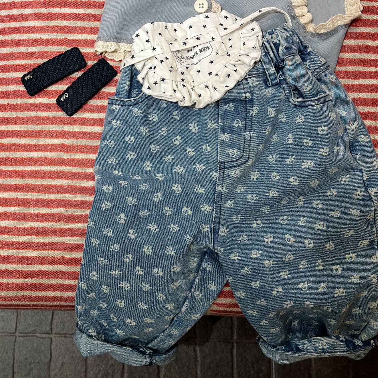 Baby & Kids Denim Flower Pants