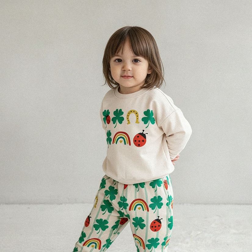 Baby & Kids 4-Leaf Clover Ladybug  RainbowSweatshirt