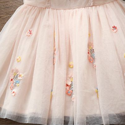 Toddler Girl Pink Cord Flower Tutu Dress