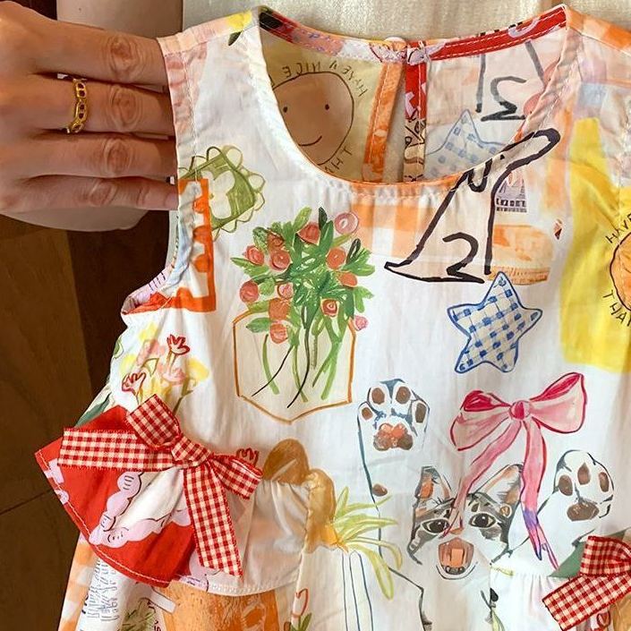 Toddler Girl Bows Sleeveless Dress