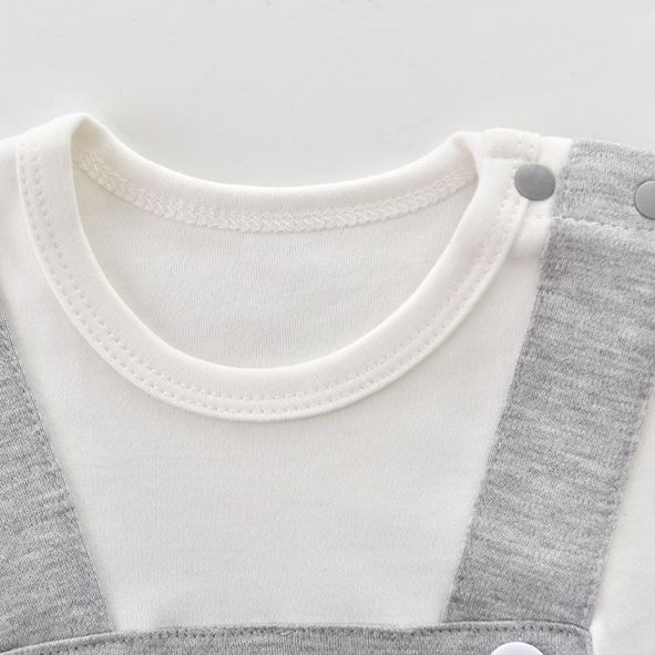 Baby Fake 2pcs Grey Pocket Romper