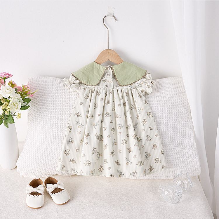 Baby Toddler Girl Lapel Flowers Dress