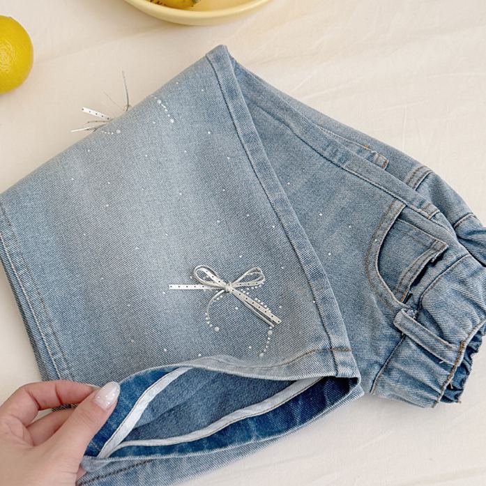 Toddler Kid Girl Bow Die Jeans