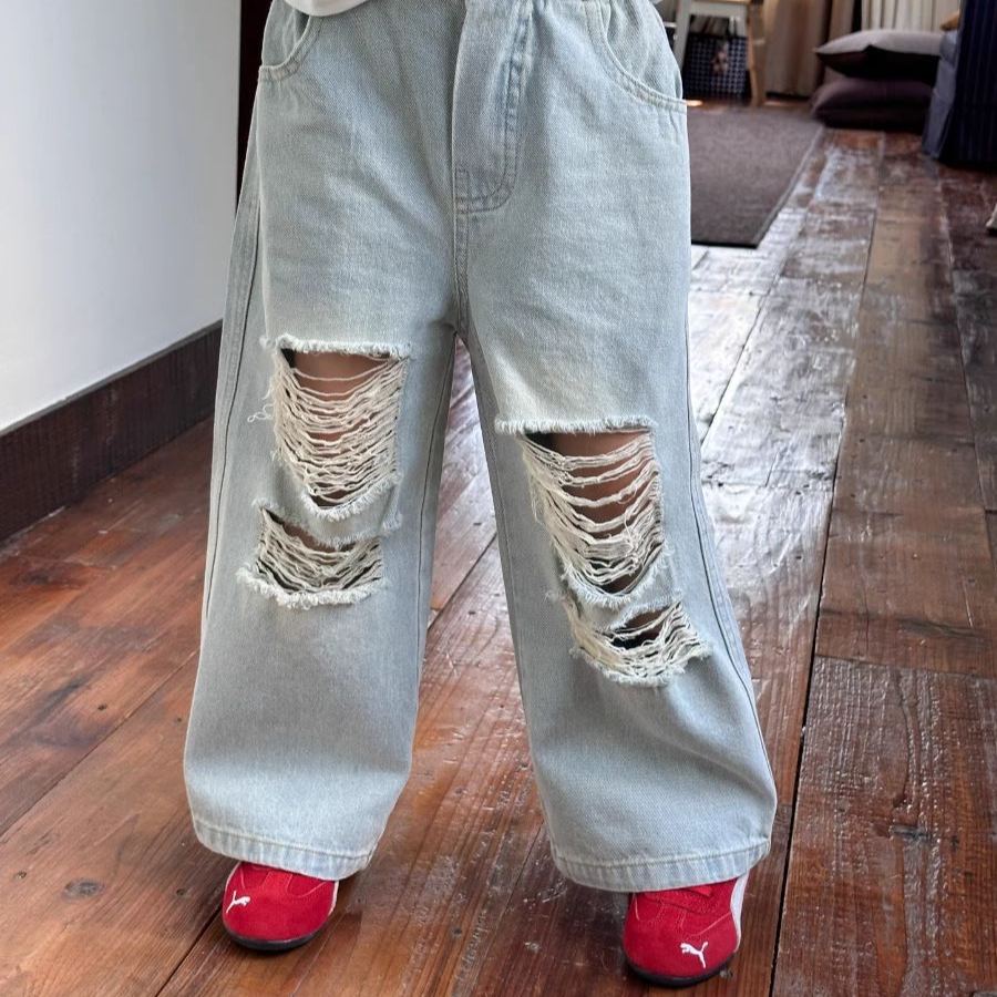 Toddler Kid Girl Denim Loose Pants