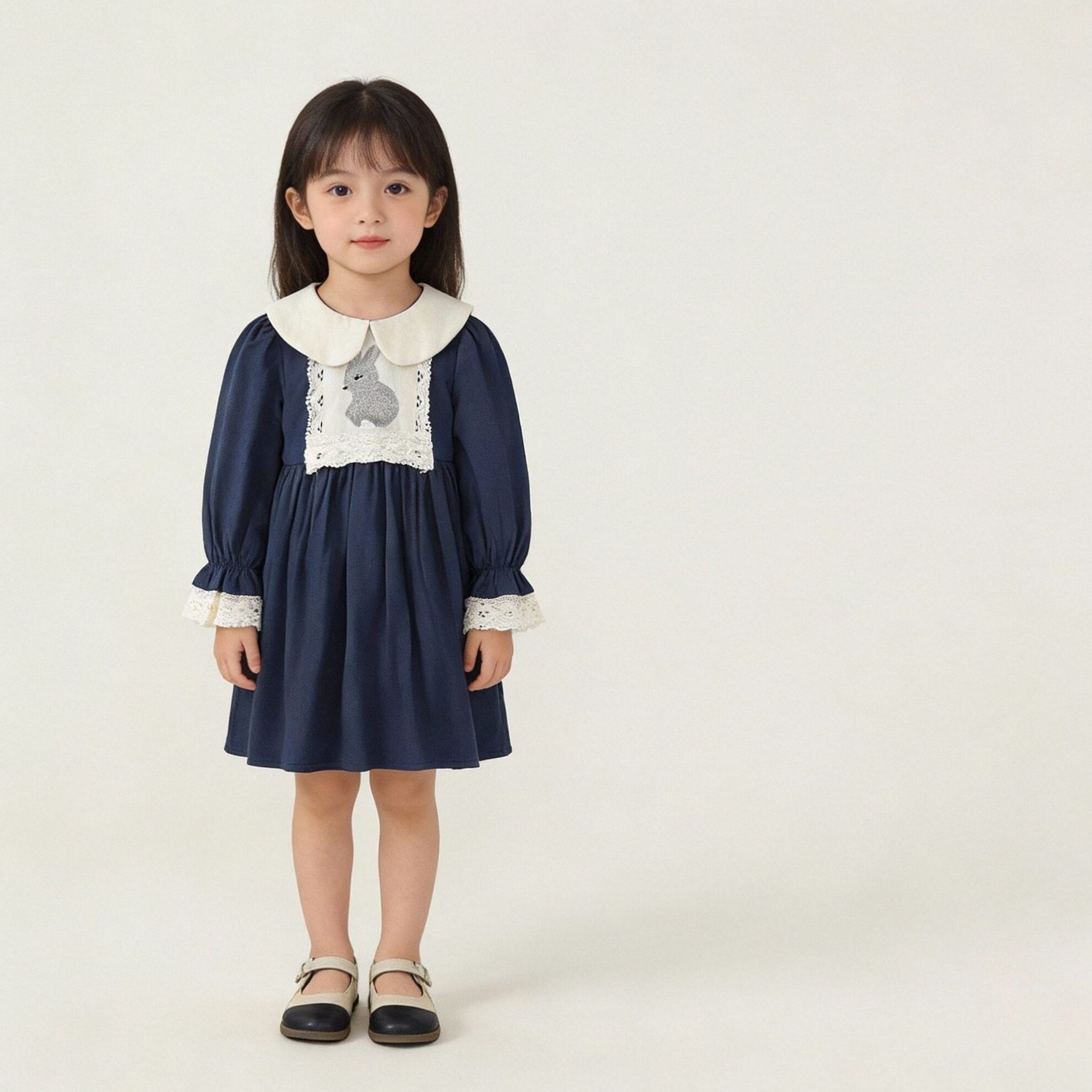 Baby Toddler Girl Rabbit Lapel Dress