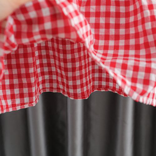 Baby Strawberry Red Plaid Dress with Bag