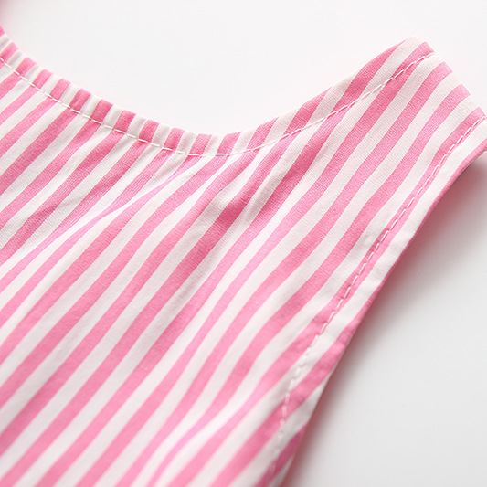 Baby 2-Piece Bow Vertical Striped Lace Set