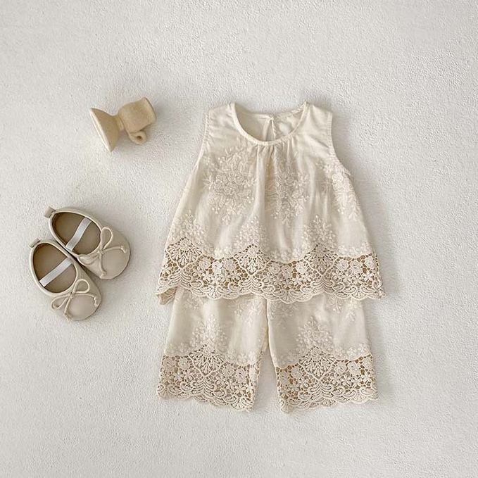 Baby Toddler 2-Piece Pink Plaid Sleeveless Casual Set