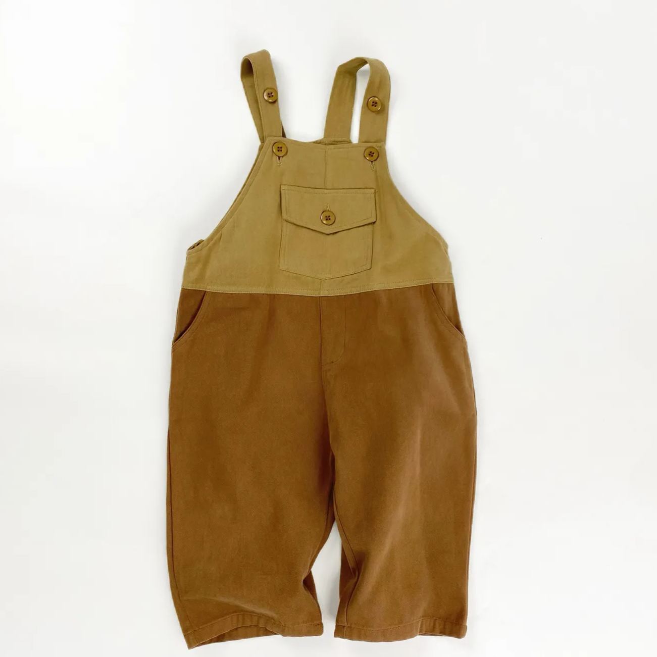 Toddler Kids Color-Blocked Overalls