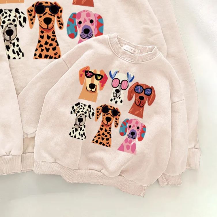 Family Dogs Pattern Sweatshirt