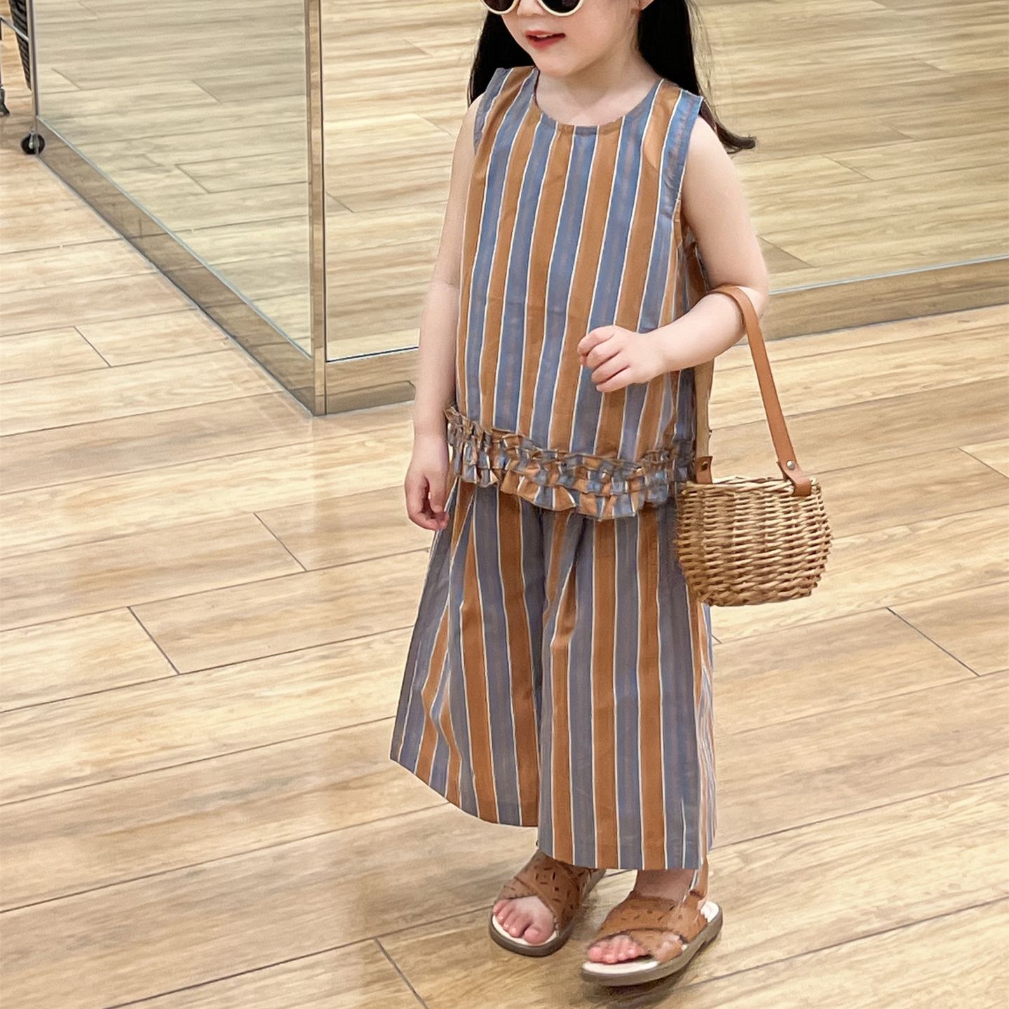 Kids Striped Lace 2-Piece Set