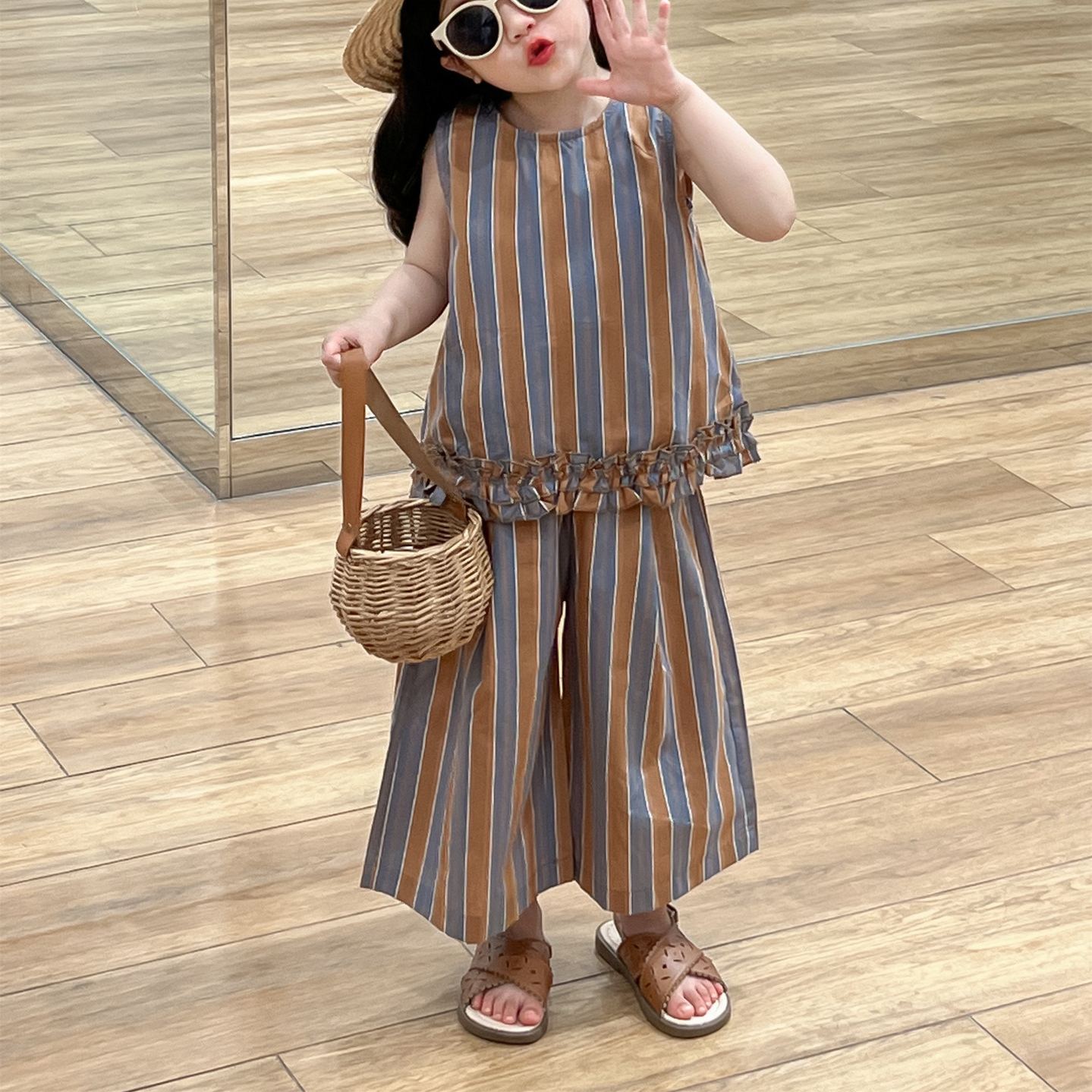 Kids Striped Lace 2-Piece Set