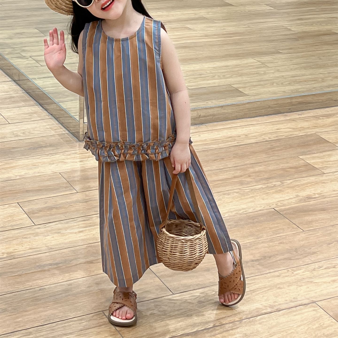 Kids Striped Lace 2-Piece Set