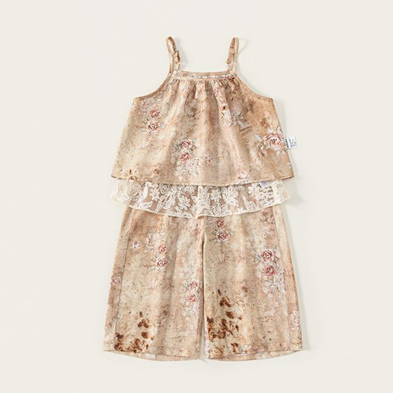 Toddler Retro Flowers Lace 2-Piece Set