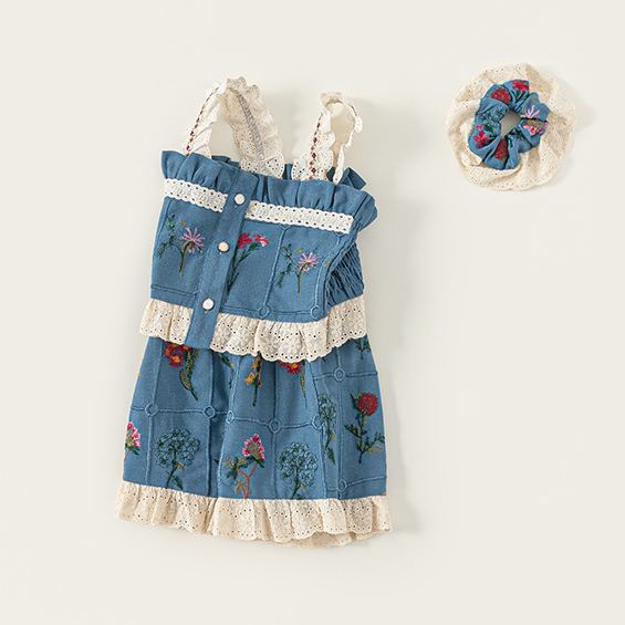 Toddler & Kids Flowers Lace 2-Piece Set