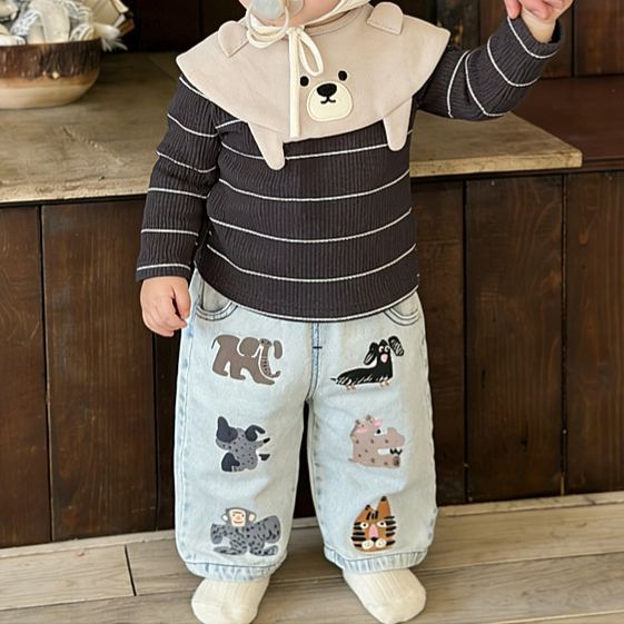Baby Toddler Animals Denim Pants
