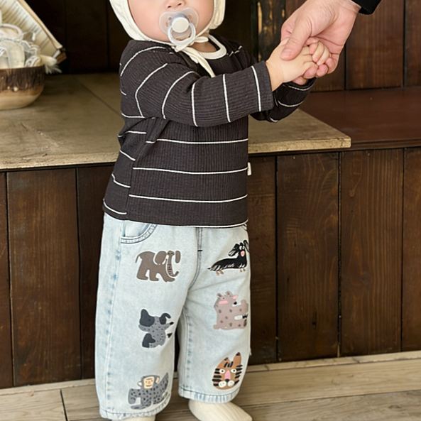 Baby Toddler Animals Denim Pants