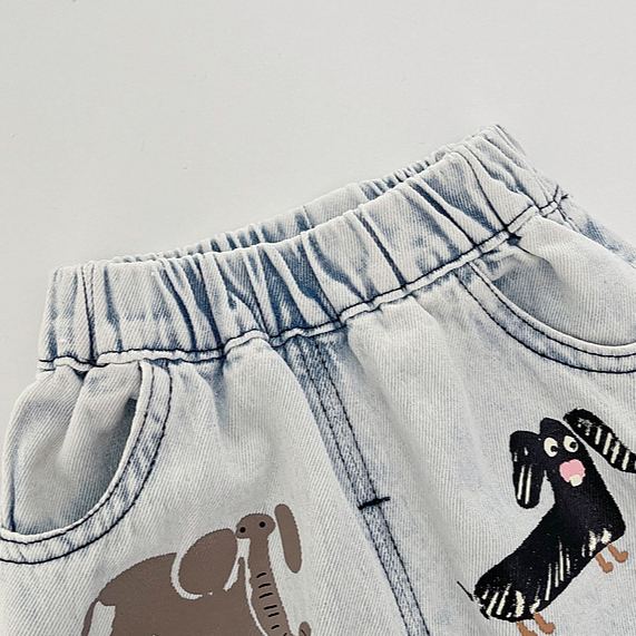 Baby Toddler Animals Denim Pants