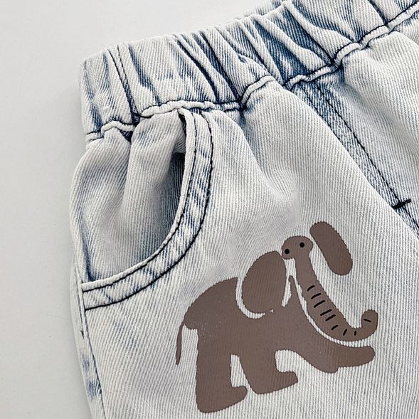 Baby Toddler Animals Denim Pants