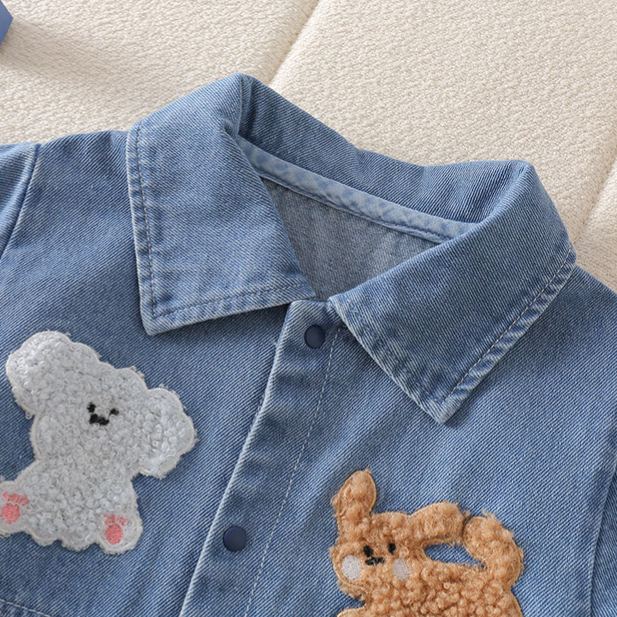 Baby Puppy Pocket Denim Romper