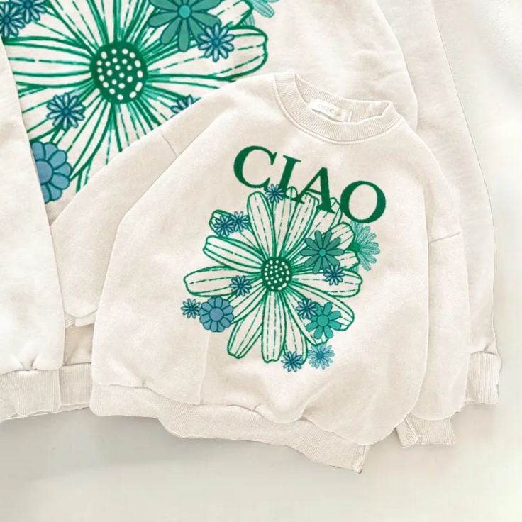 CIAO Family Sunflower Pattern Sweatshirt