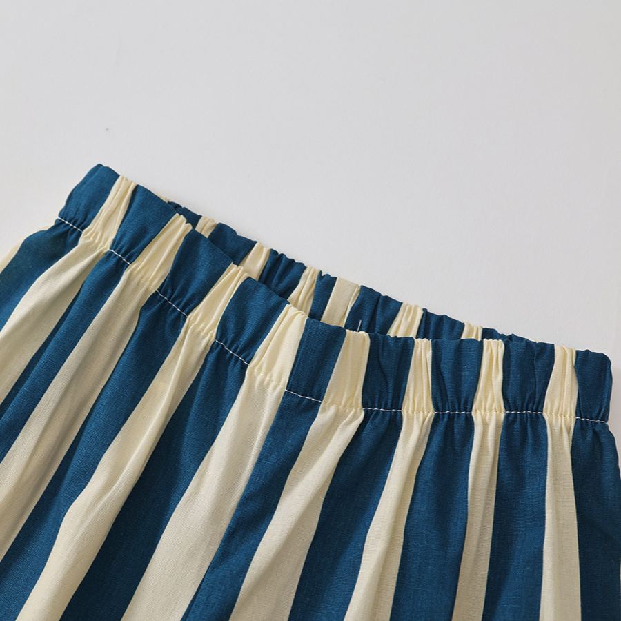 Toddler Girl Blue White Stripe Casual Two Piece Set