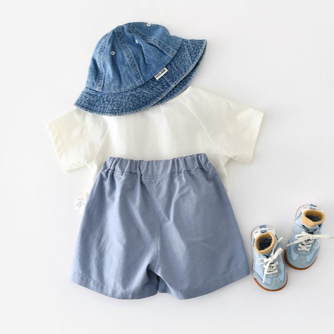 Baby Blue Dinosaur Cotton Set