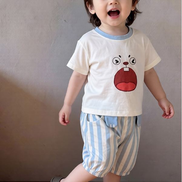 Baby Summer Cotton Striped Bubble Shorts