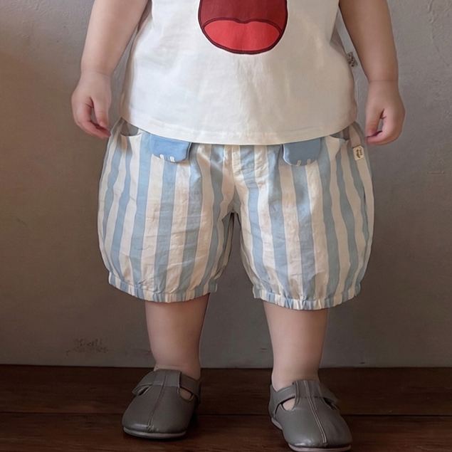 Baby Summer Cotton Striped Bubble Shorts