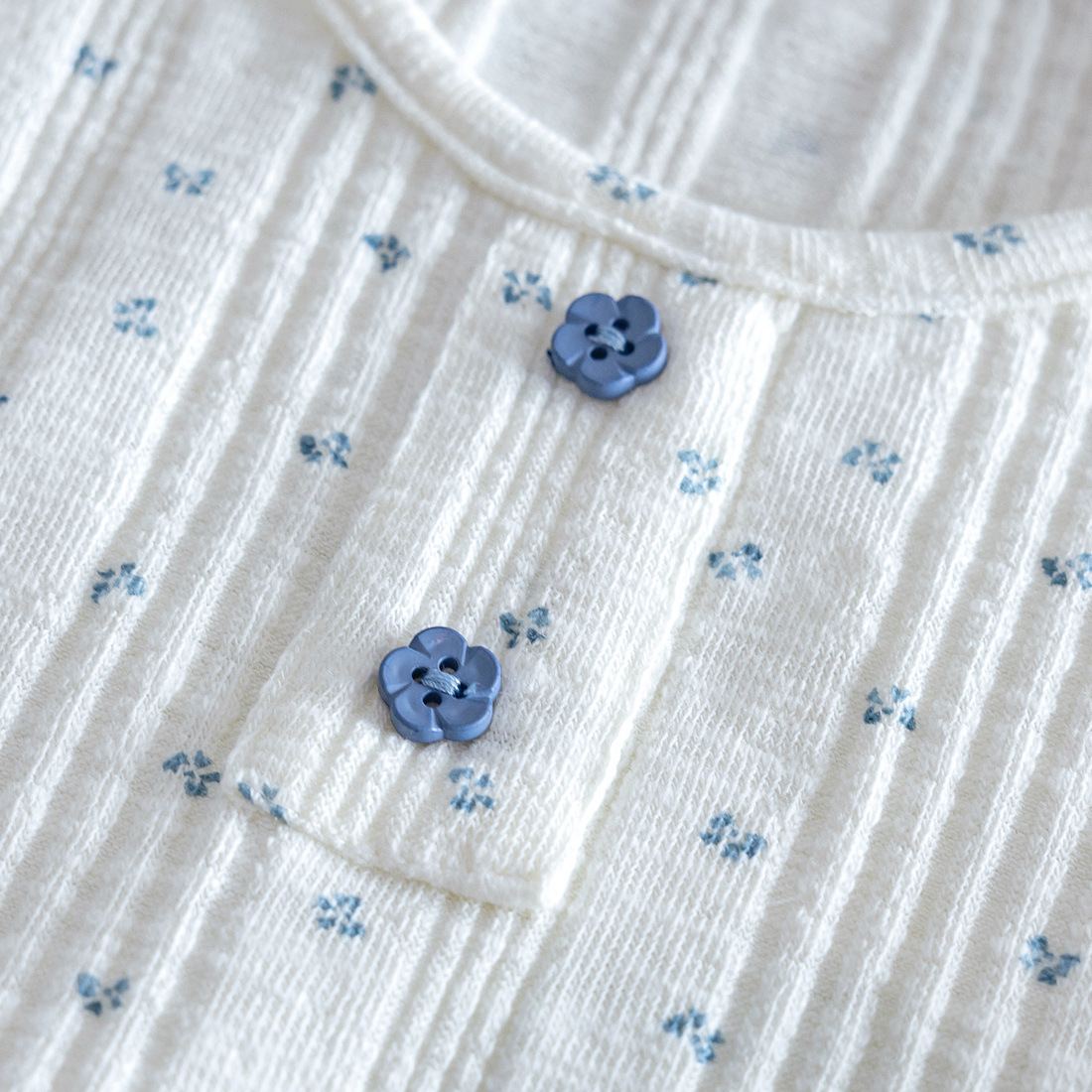 Toddler Girl Blue Floral Vest and Pants Set