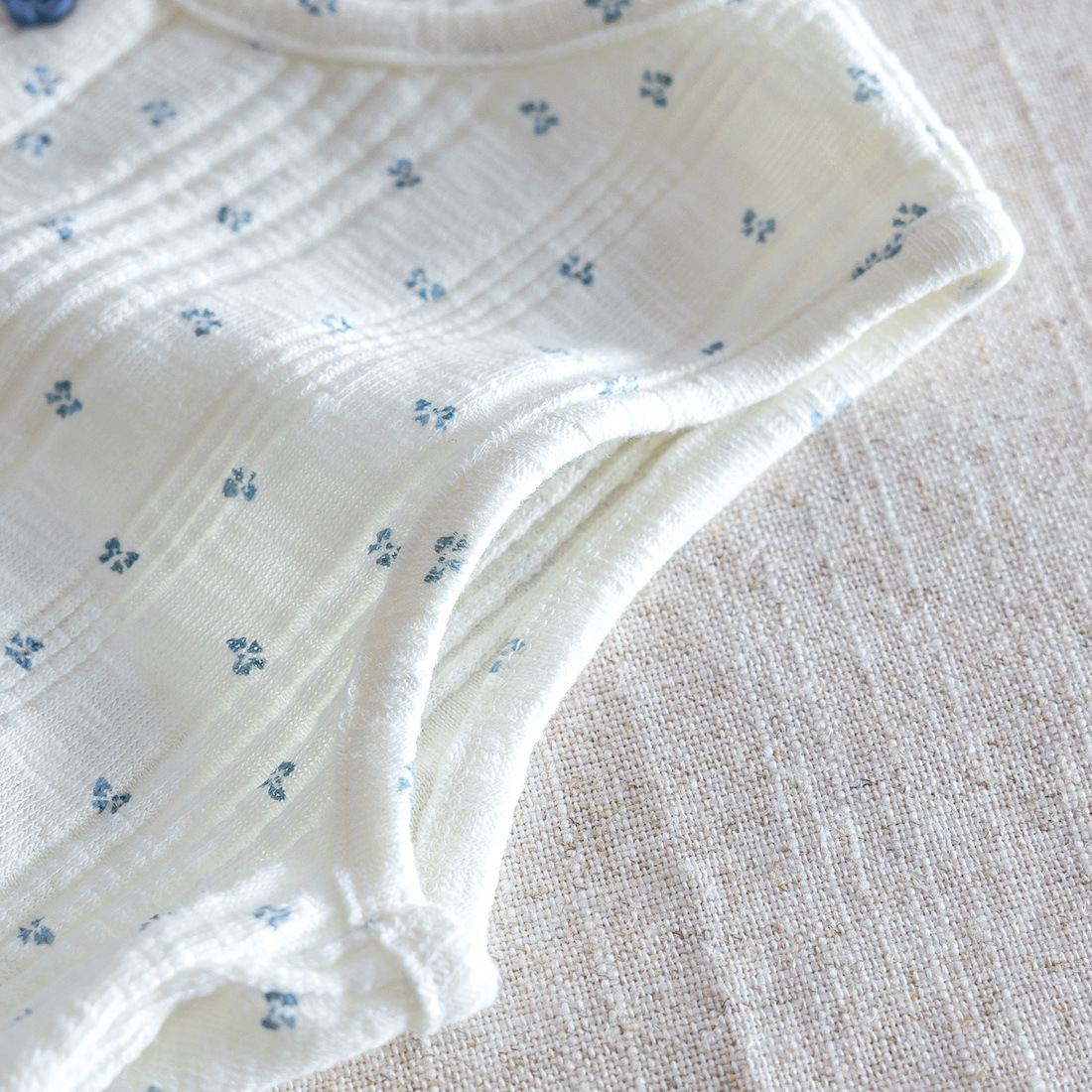 Toddler Girl Blue Floral Vest and Pants Set