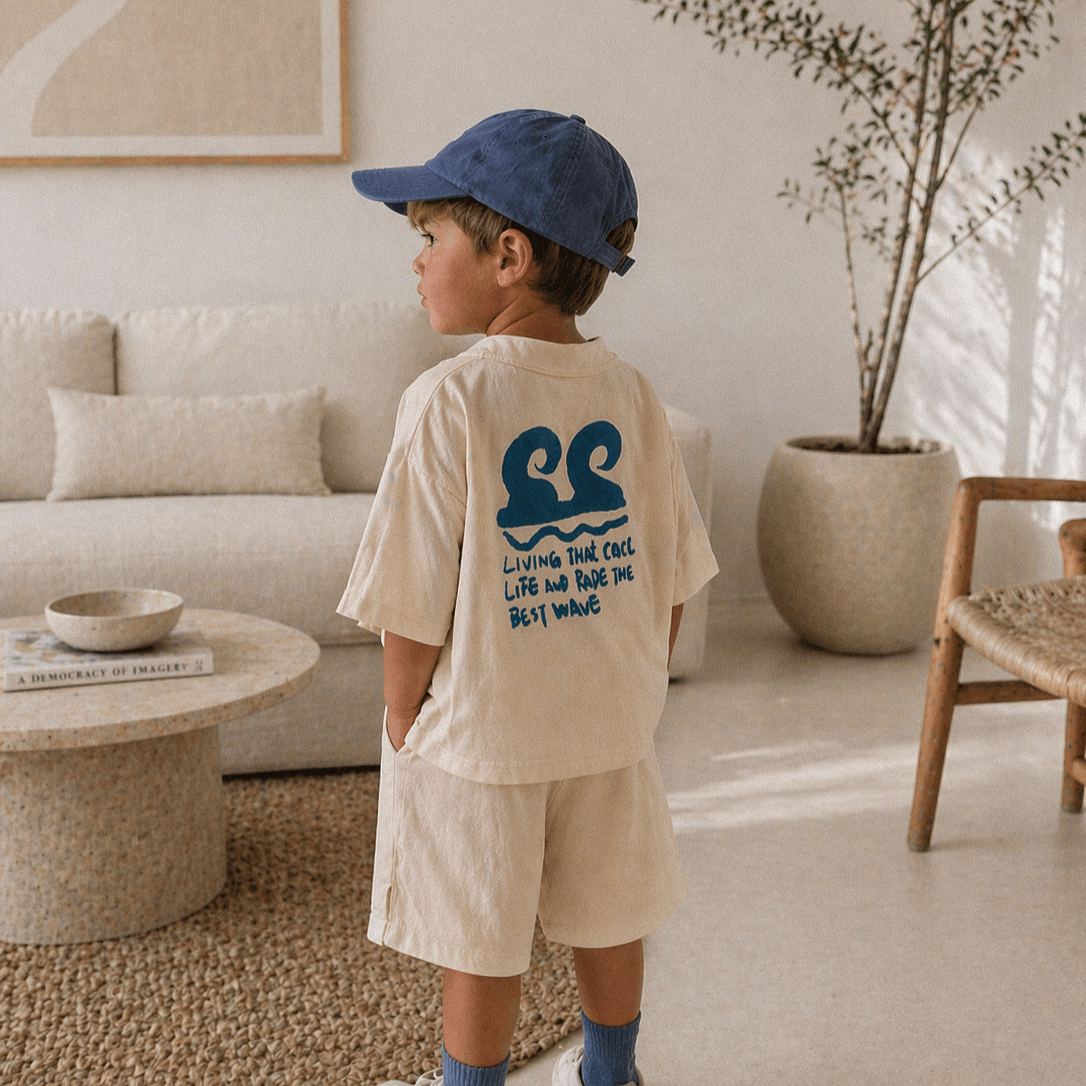 LIVING THAT CACL LIFE AND RADE THE BEST WAVE Baby & Kids Lapel Beach Sets