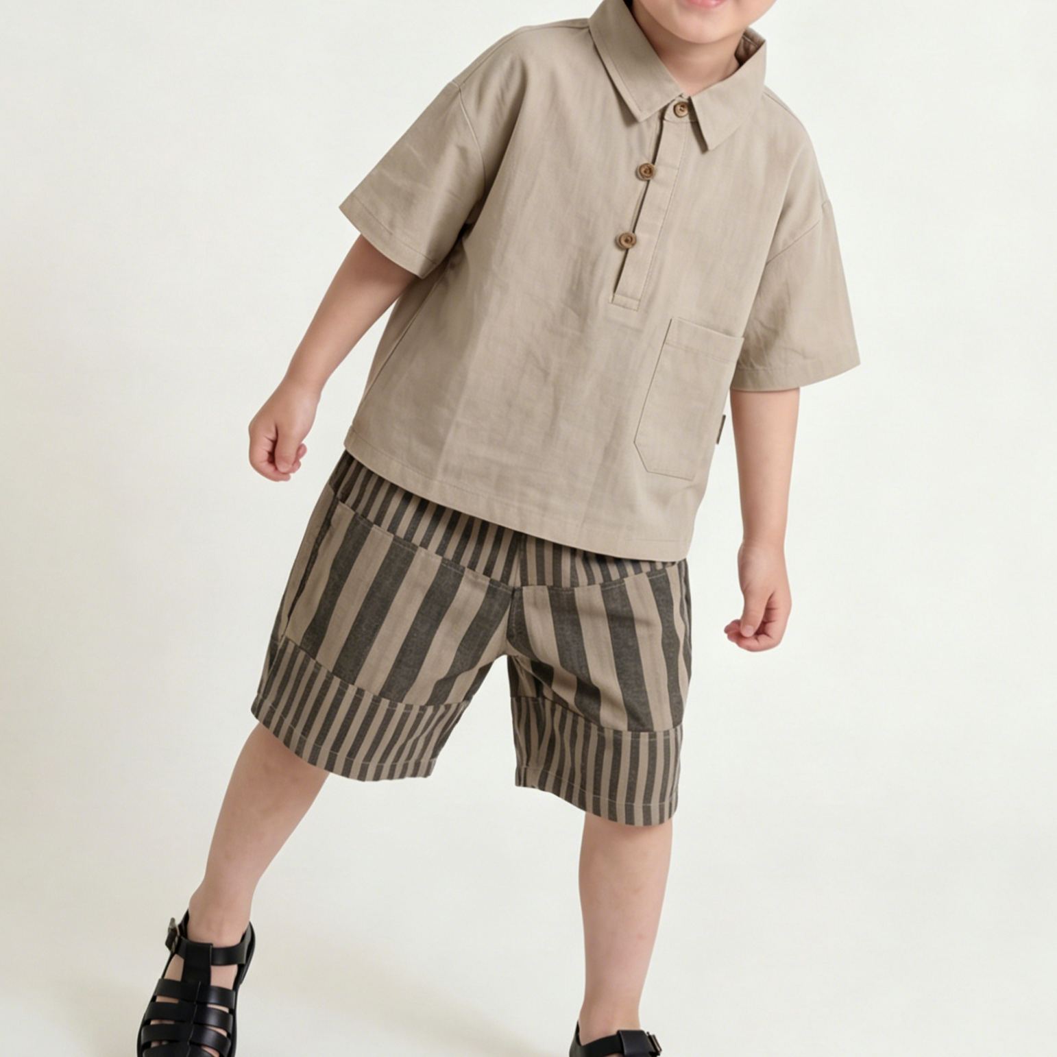 Toddler Striped Patchwork Shorts