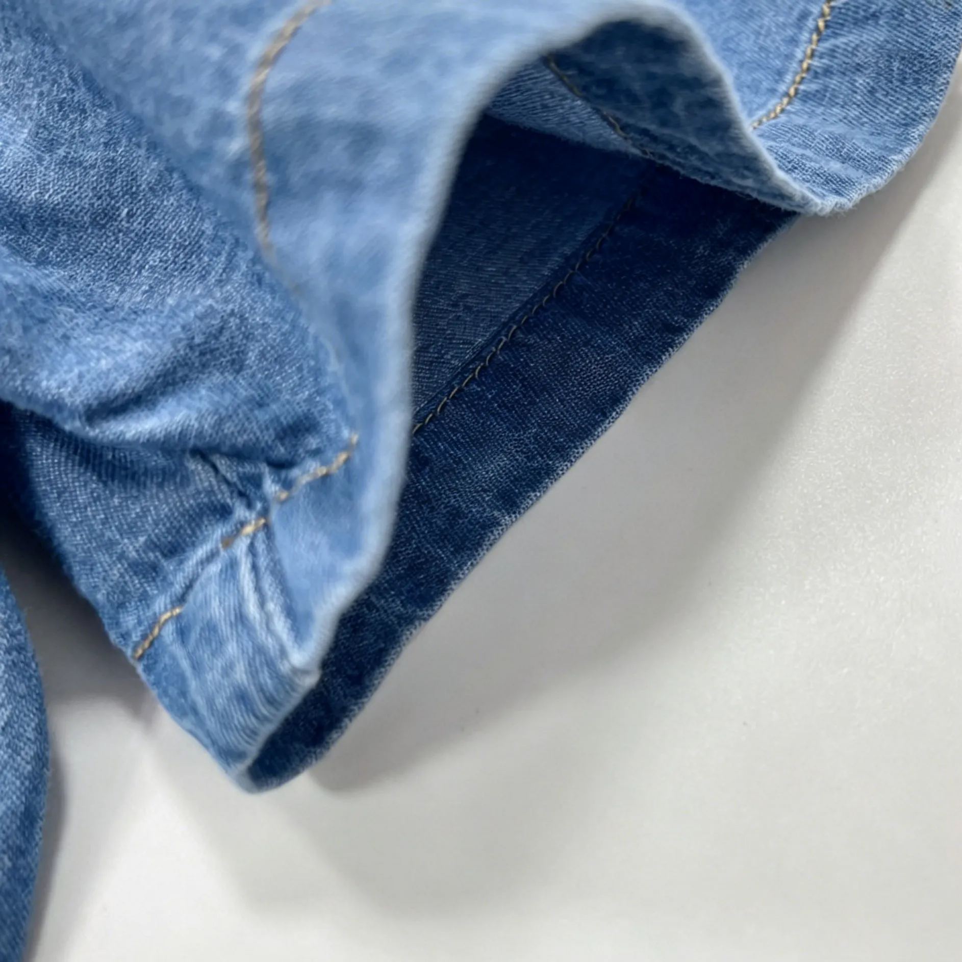 Baby Toddler Gradient-effect denim short-sleeved shirt