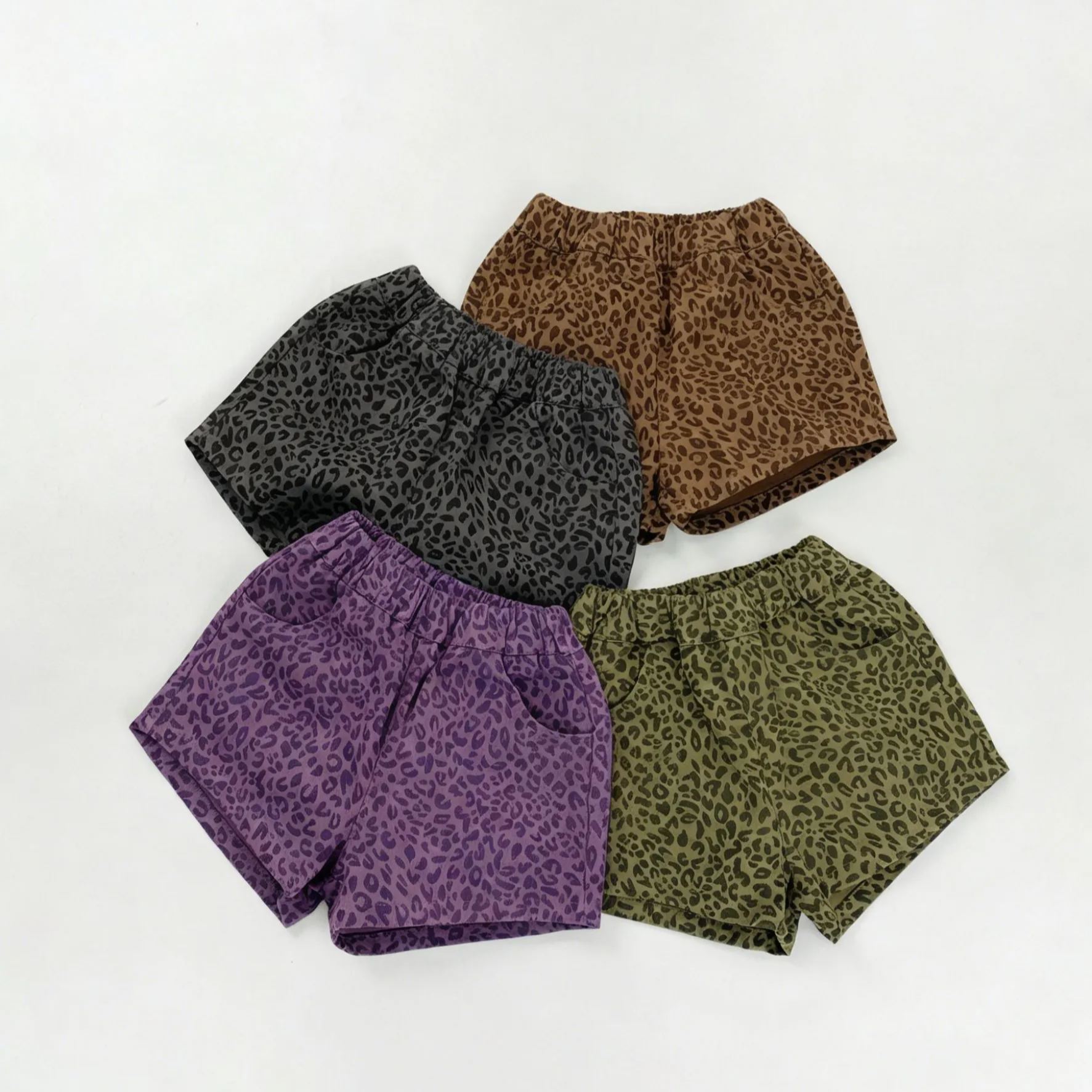 Toddler Retro casual leopard-print shorts