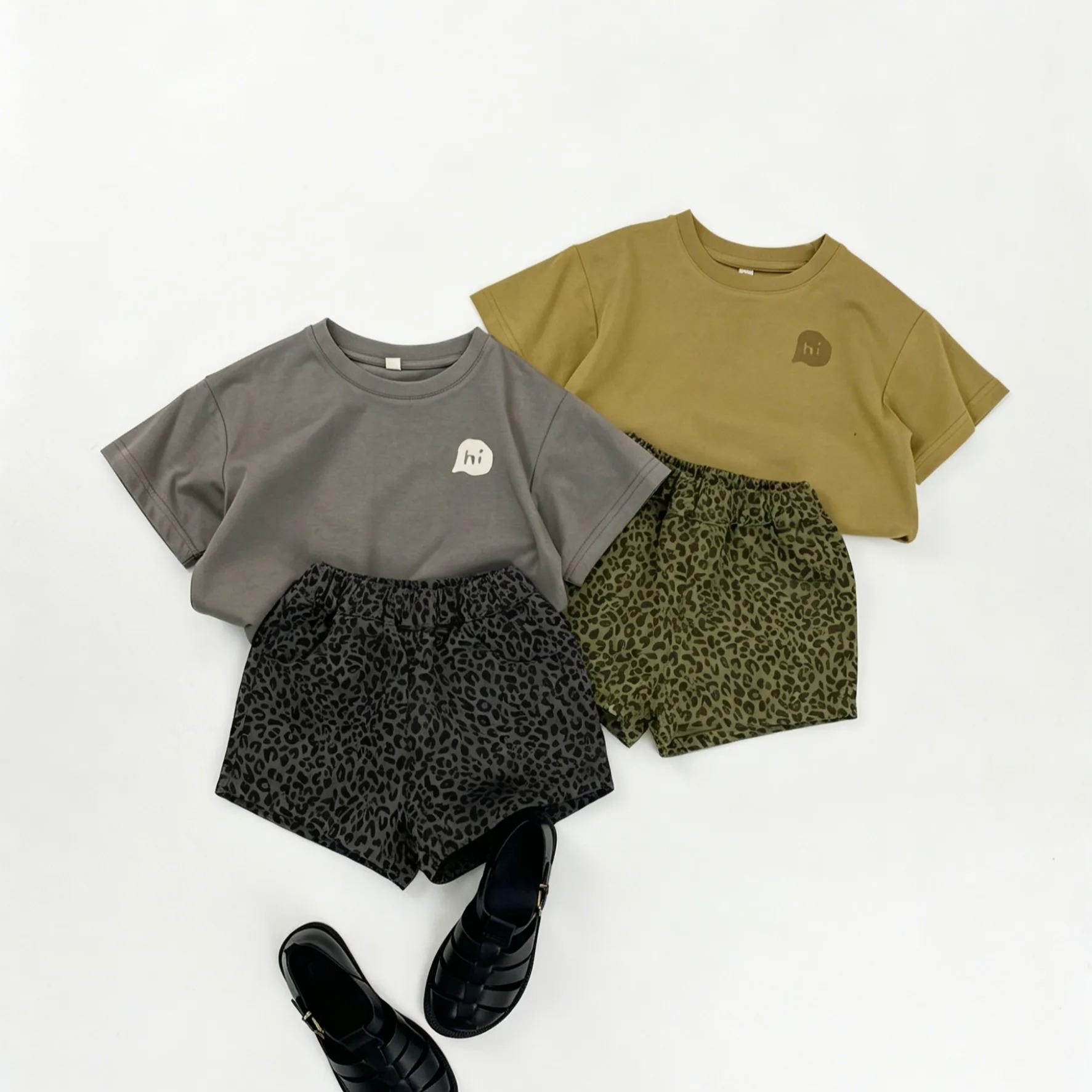Toddler Retro casual leopard-print shorts