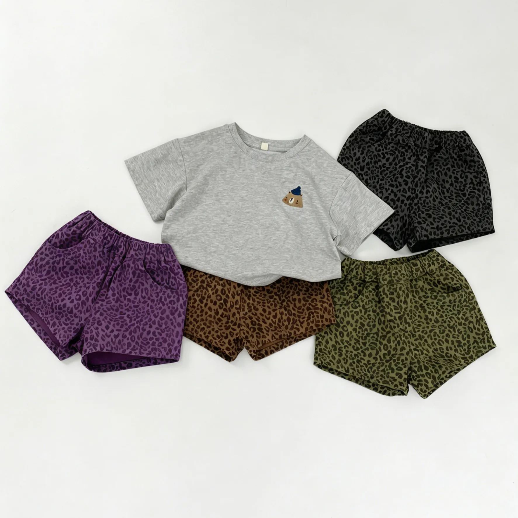Toddler Retro casual leopard-print shorts