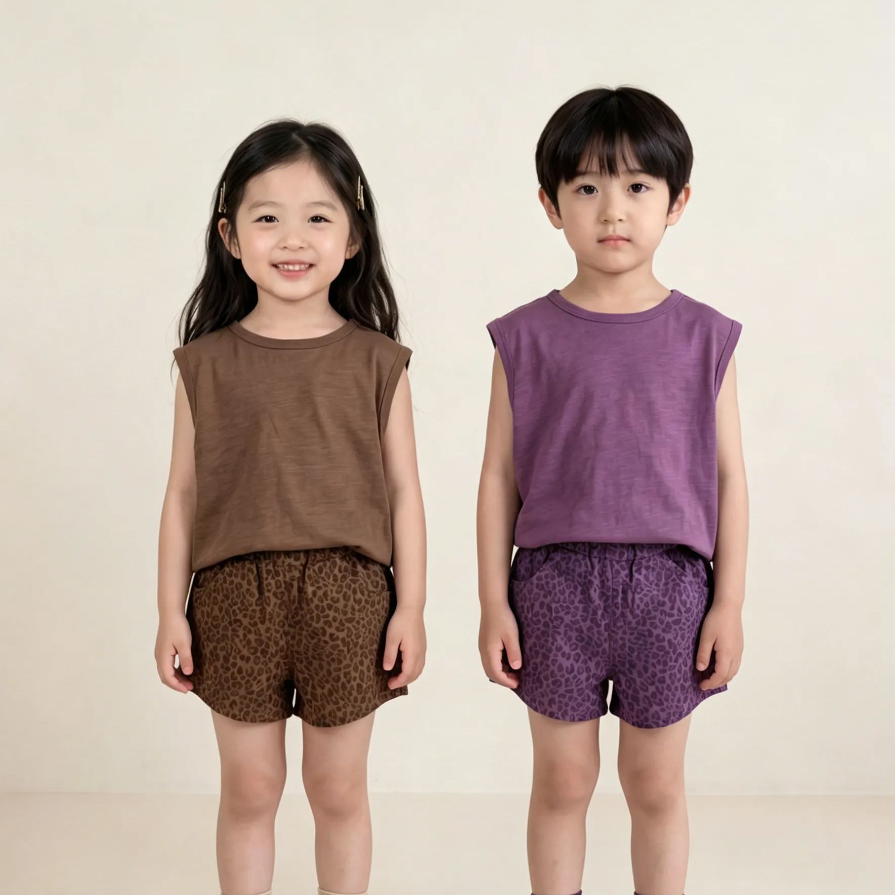 Toddler Retro casual leopard-print shorts