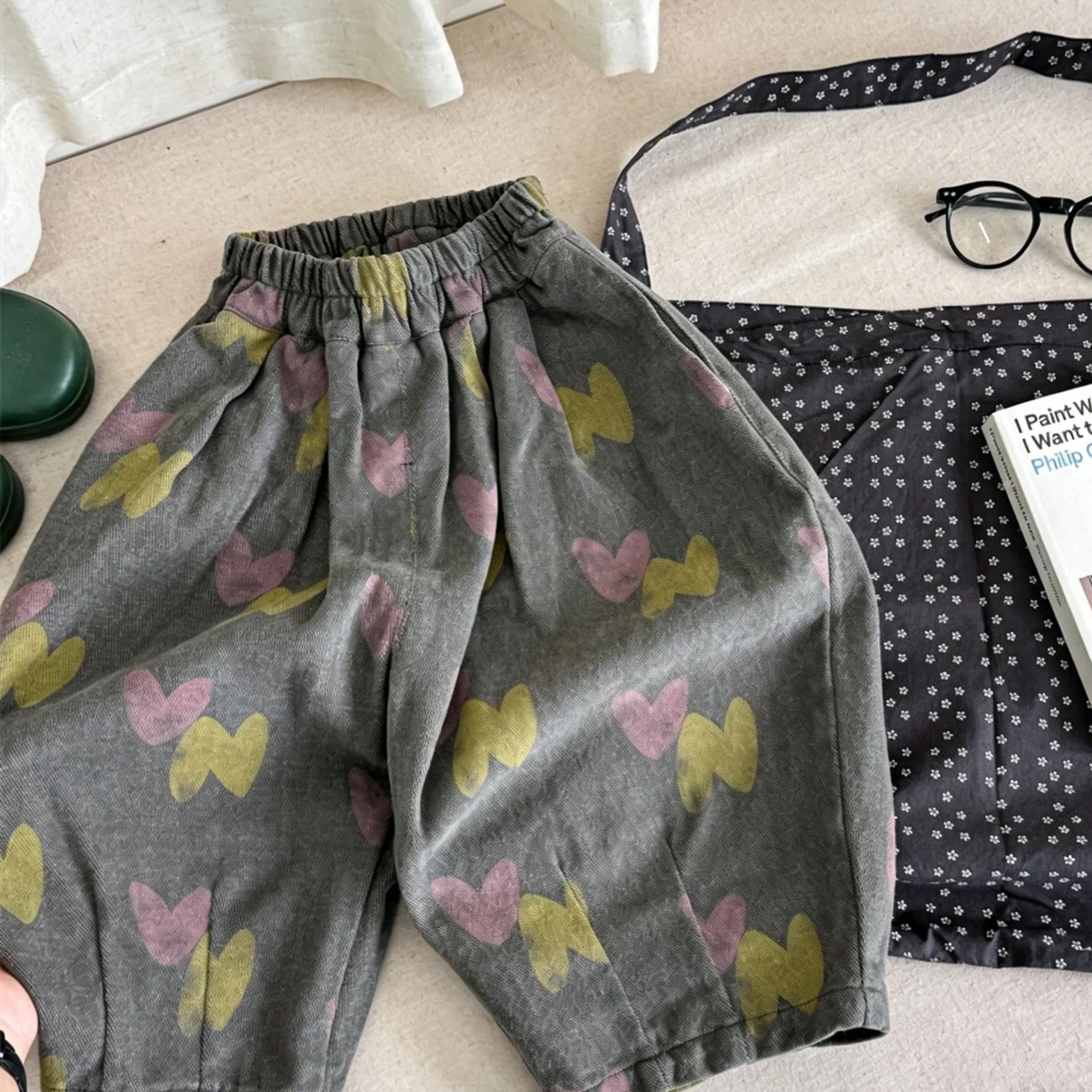 [Copy]Kids boys Checkered washed denim shorts
